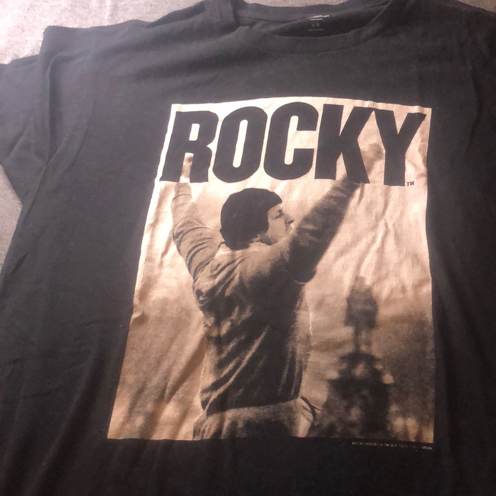 Vintage Old Navy Collectible Rocky Printed Black t-shirt